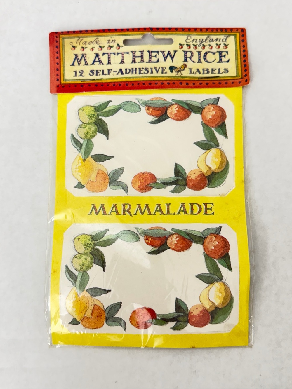 Vintage Matthew Rice Self Adhesive Labels Made in England Original Packaging
